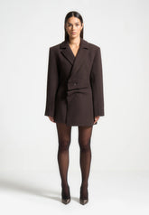 Wool Asymmetric Blazer Dress
